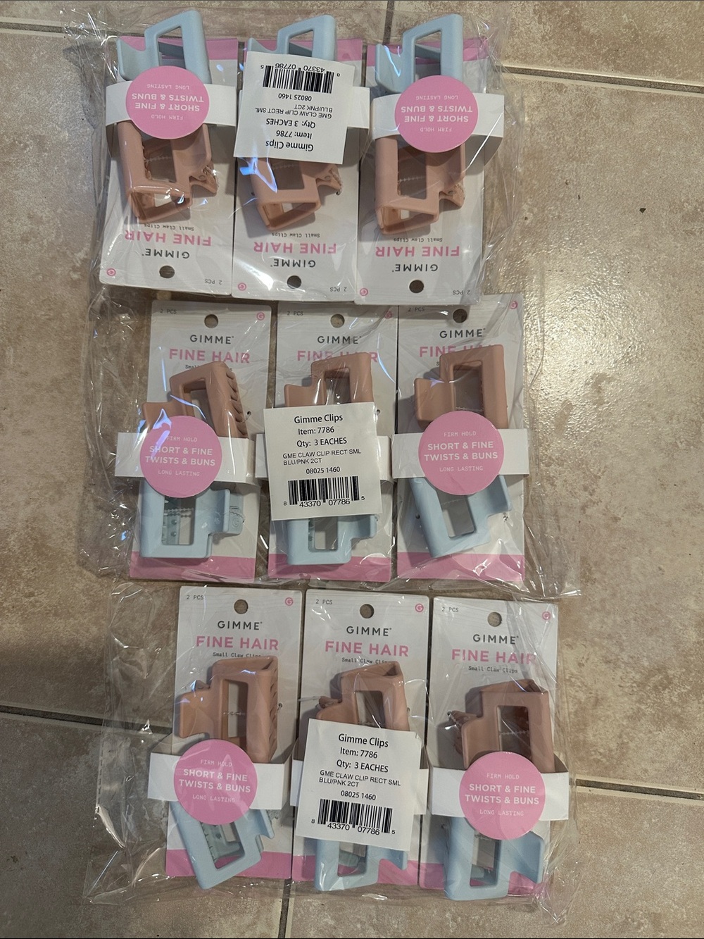 Fine Hair Clips - Blue & Pink- Gentle Hold Pack
